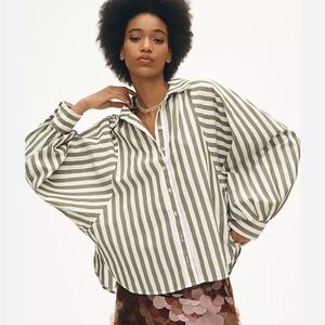 Anthropologie Pilcro The Bailey Boyfriend Batwing Buttondown Blouse